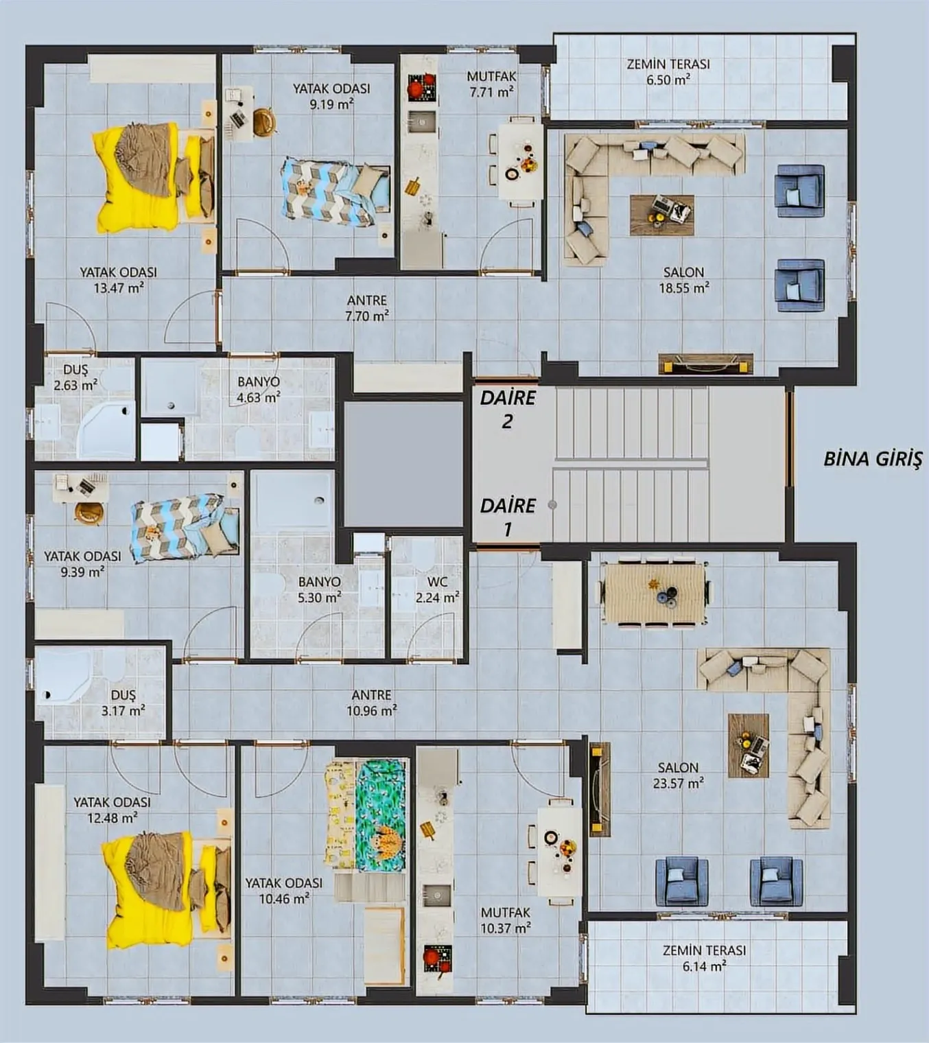 YAZLIK PLEVNE CADDESİNDE 3+1 SIFIR DAİRELER